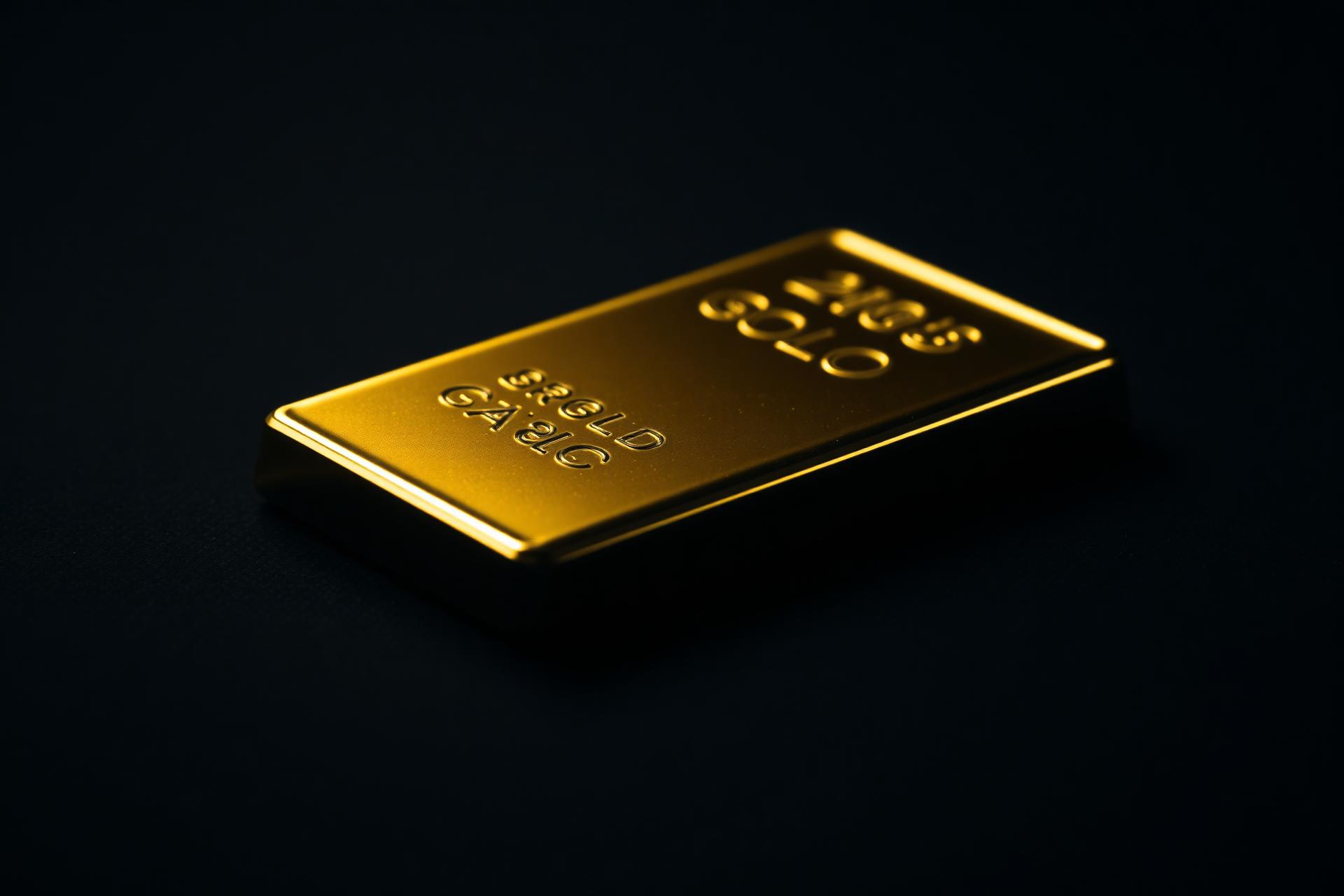 Gold bar on dark background